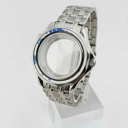 42MM Diving Watch Case Sapphire Glass Unidirectional Rotating Bezel For NH35