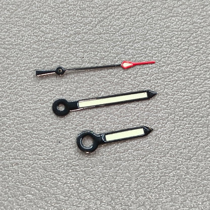 2 Sets 3 Hands Green Luminous Black Trim Watch Hands for NH35/NH36/4R36 Movement