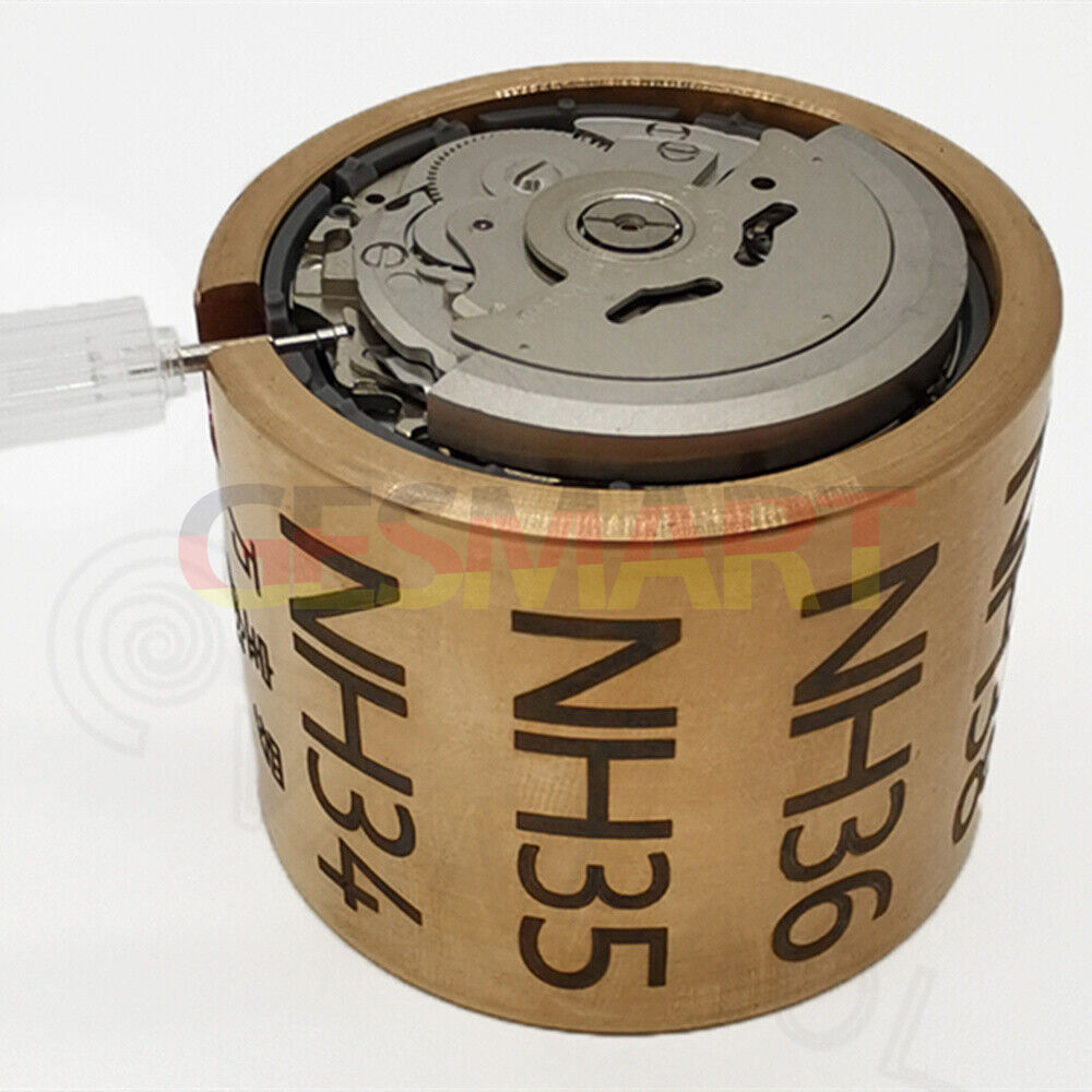 Stainless steel watch movement holder, compatible with Miyota NH35, NH36, 7S26, 7S36, and 4R36 models.