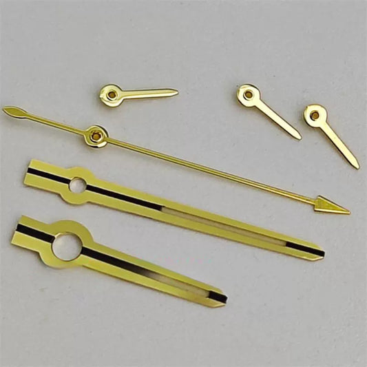 13.5x13x8x3.5mm Golden Trim Black Middle Watch Hands Set for VK63 Movement