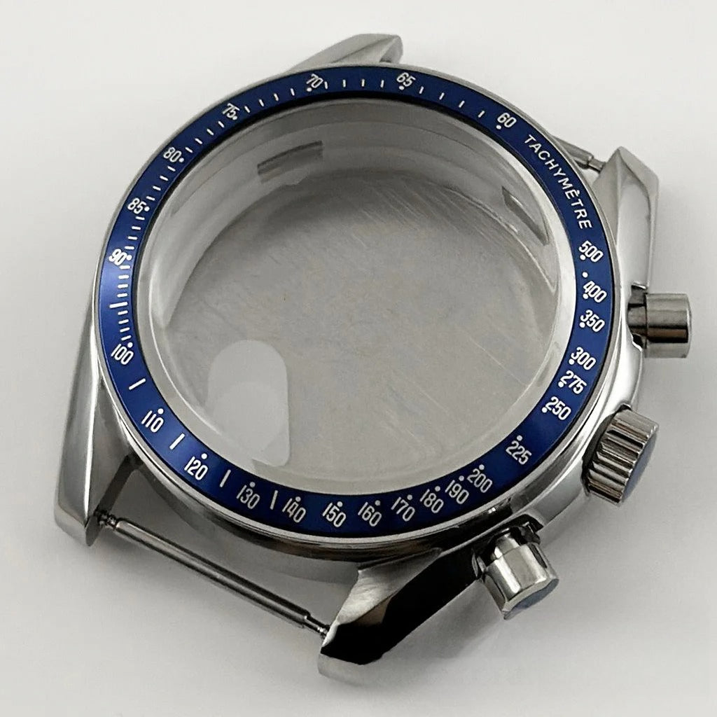 PVD Black 40mm Men's Watches Metal Watch Case For VK63 VK64 for 20mm Strap