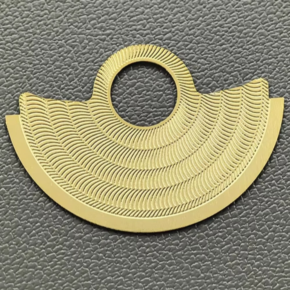 Golden Causeway patterned rotor overlay for NH35 NH36 movement, enhancing watch accessory style.