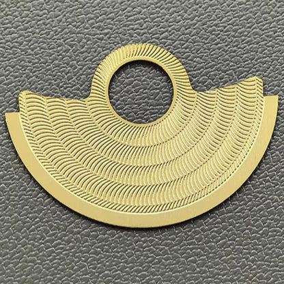 Golden Causeway patterned rotor overlay for NH35 NH36 movement, enhancing watch accessory style.