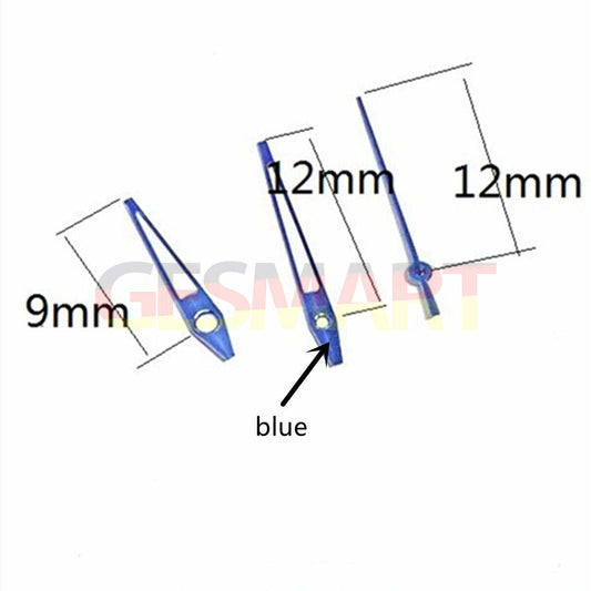 Aiguilles de montre 12 mm avec bordure bleue et luminescente verte pour Miyota 2315 2035 2036 2115 2305