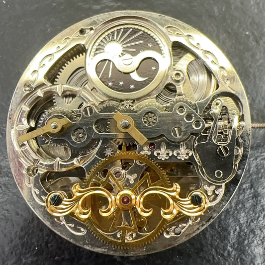 Hollow China Made Hangzhou Mechanical Movement Double Mainspring Watch Part