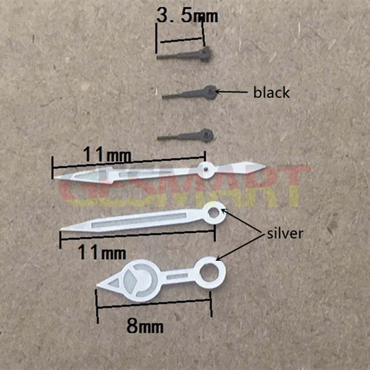 Black 3.5mm small second hand for Miyota OS10 OS20 OS60 OS80 watches, precise timekeeping part.