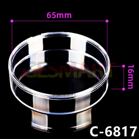 Boîte à outils ronde transparente en PS, 10 pièces, 65 x 16 mm, avec couvercle et base