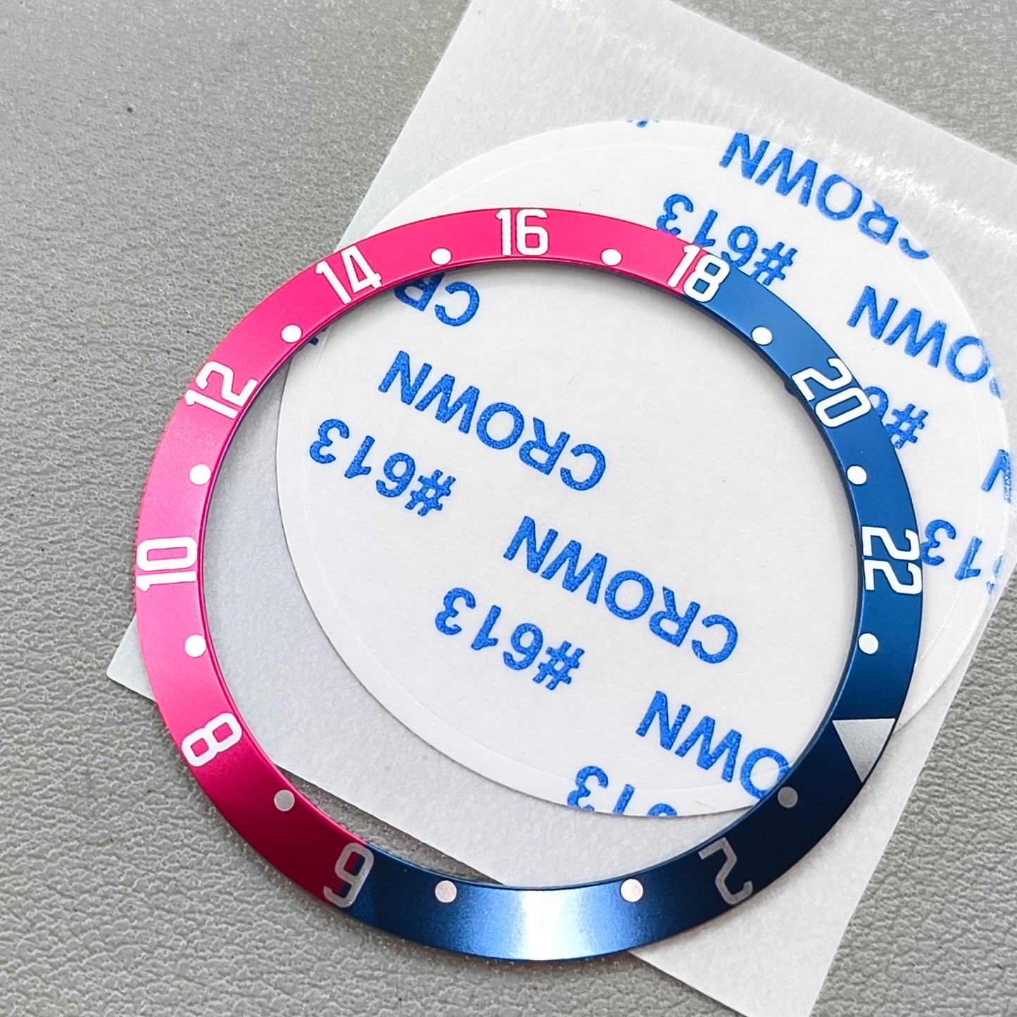 39.5mm Aluminium Diving Red Blue Watch Bezel Insert for Automatic SUB/GMT Watch
