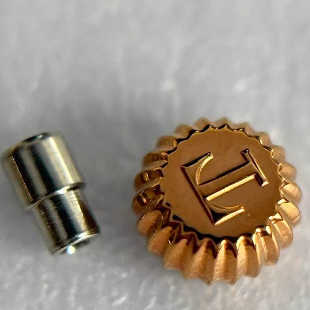 Steel Rose Gold Watch Crown for Tissot T117509, durable replacement part enhancing repair quality.