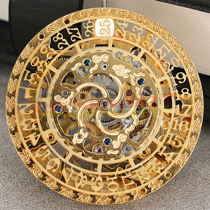 Golden Hollow Calendar watch by HZ27AOB featuring automatic mechanical movement and China-made precision craftsmanship.