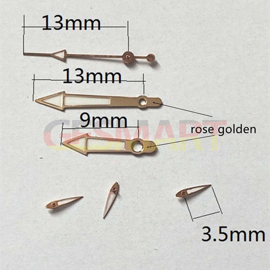 13 mm roségoldene Zierleiste, grüne Leuchtzeiger für Miyota OS10 OS20 OS22 OS60 OS80