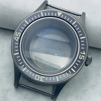 40mm Titanium Watch Case Lume Bezel Double Domed Coated AR Fit NH34/35/36 4R35