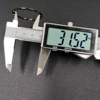 38x31.5mm flat black matte ceramic bezel with insert rings for watch case replacement accessories by Metallic.