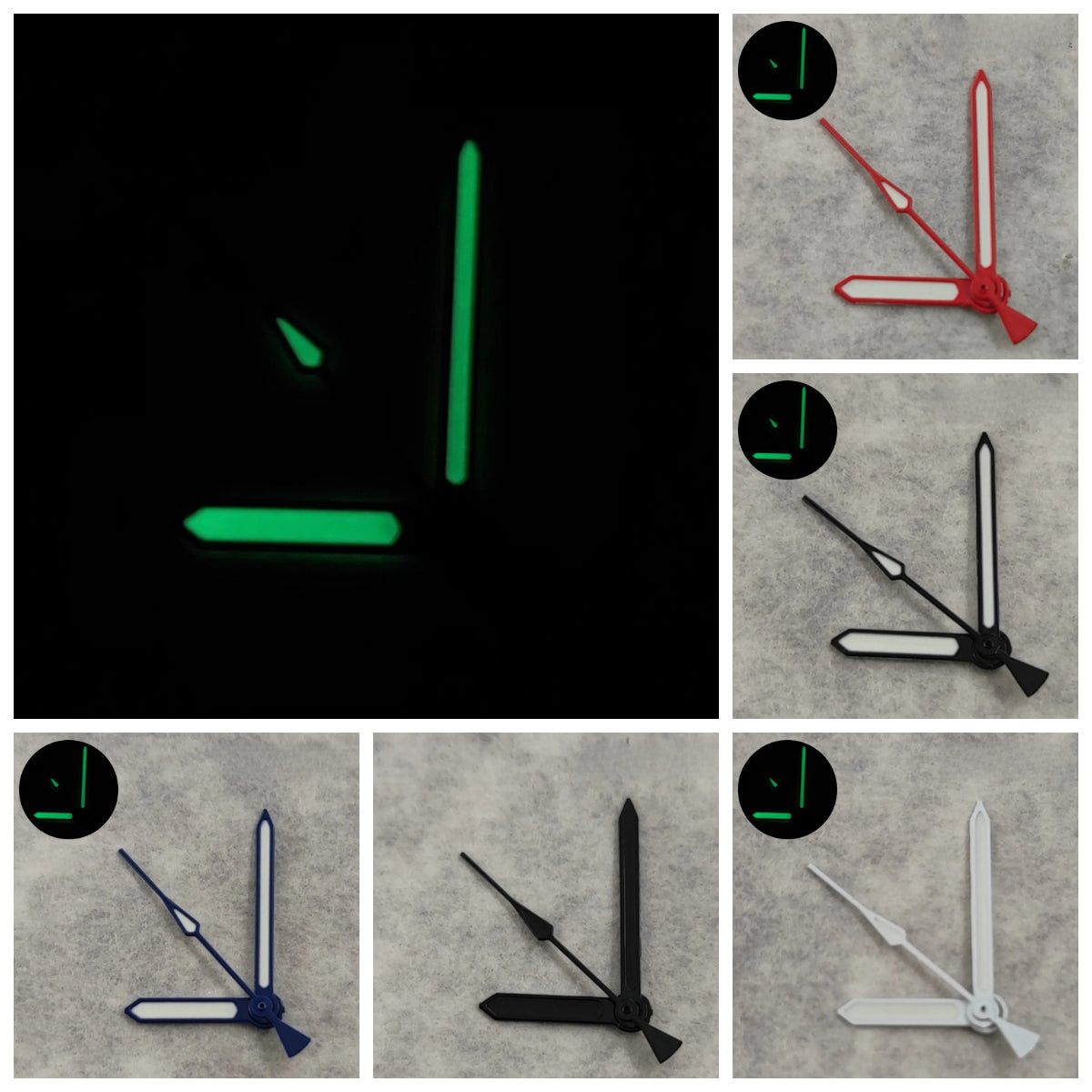 Black NH35 Hands For NH34 NH35 4R35 NH36 4R36 Green luminous Watch Hands