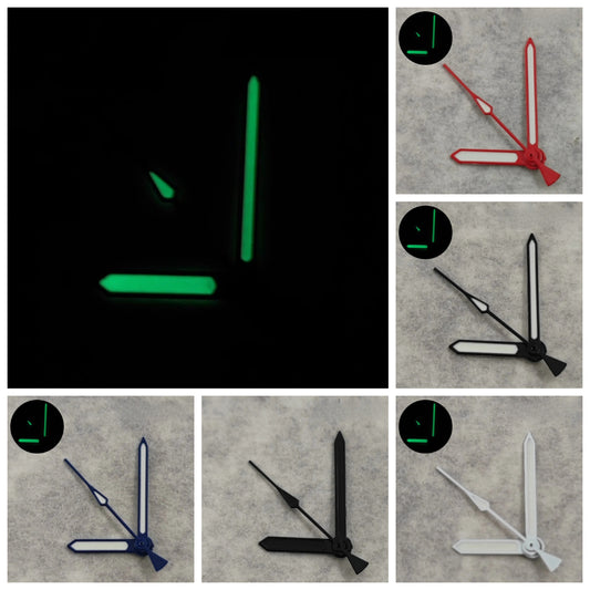 Black NH35 Hands For NH34 NH35 4R35 NH36 4R36 Green luminous Watch Hands