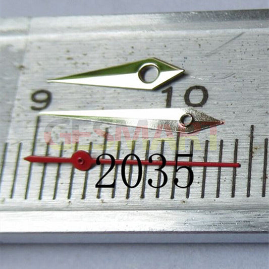 Silver arrow-shaped second hand for Miyota 2035, 2115, 2105, 2305 watches