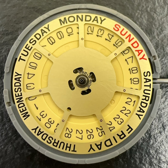 Japan Made Miyota 6M55 Ultrathin Quartz Movement Yellow Disk 3 Hands Watch Part