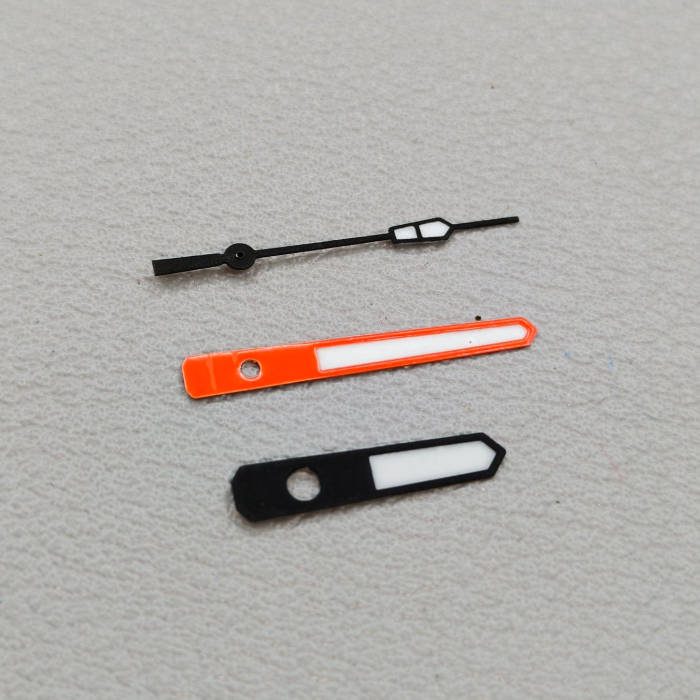 2 Sets White Painted Green Lume Black+Orange Trim Watch Hands for NH35 NH36 NH70