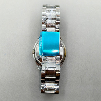 38mm Silver Band Automatic Mechanical Watch 17 Jews Double Calendar Golden Dial
