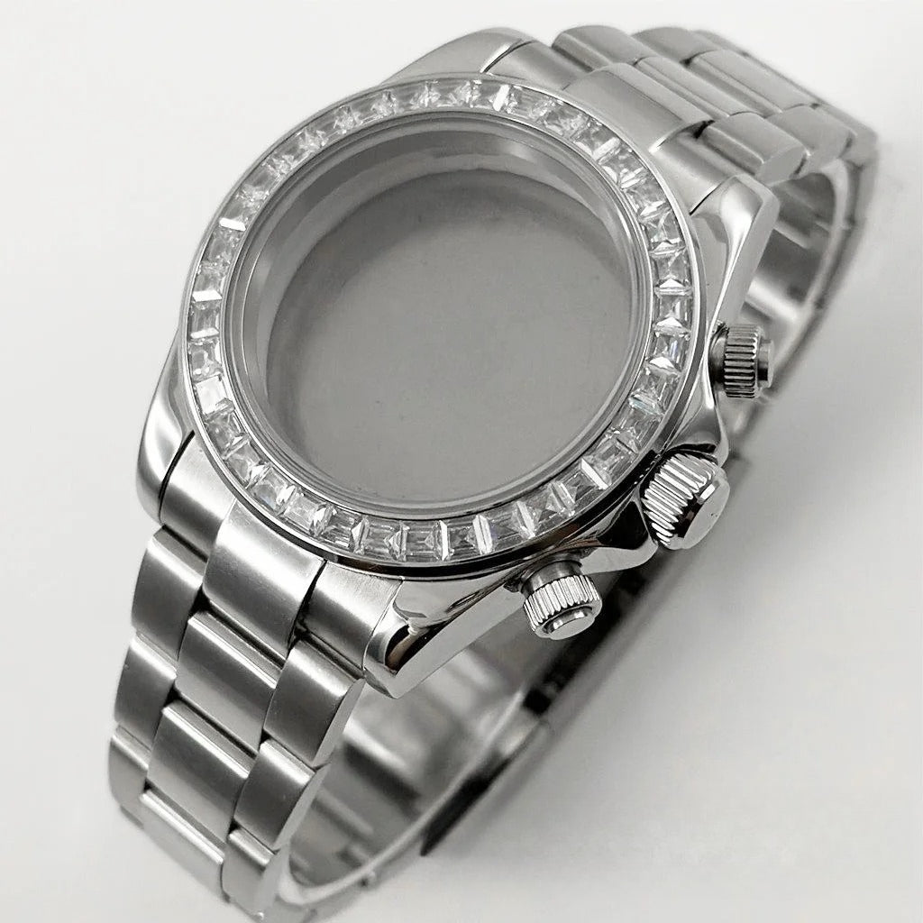 Daytona 40mm Sapphire Glass Watch Case Ceramic Bezel Men's for VK63 VK63A VK64