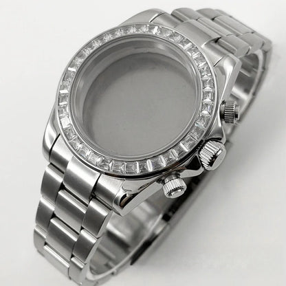 Daytona 40mm Sapphire Glass Watch Case Ceramic Bezel Men's for VK63 VK63A VK64