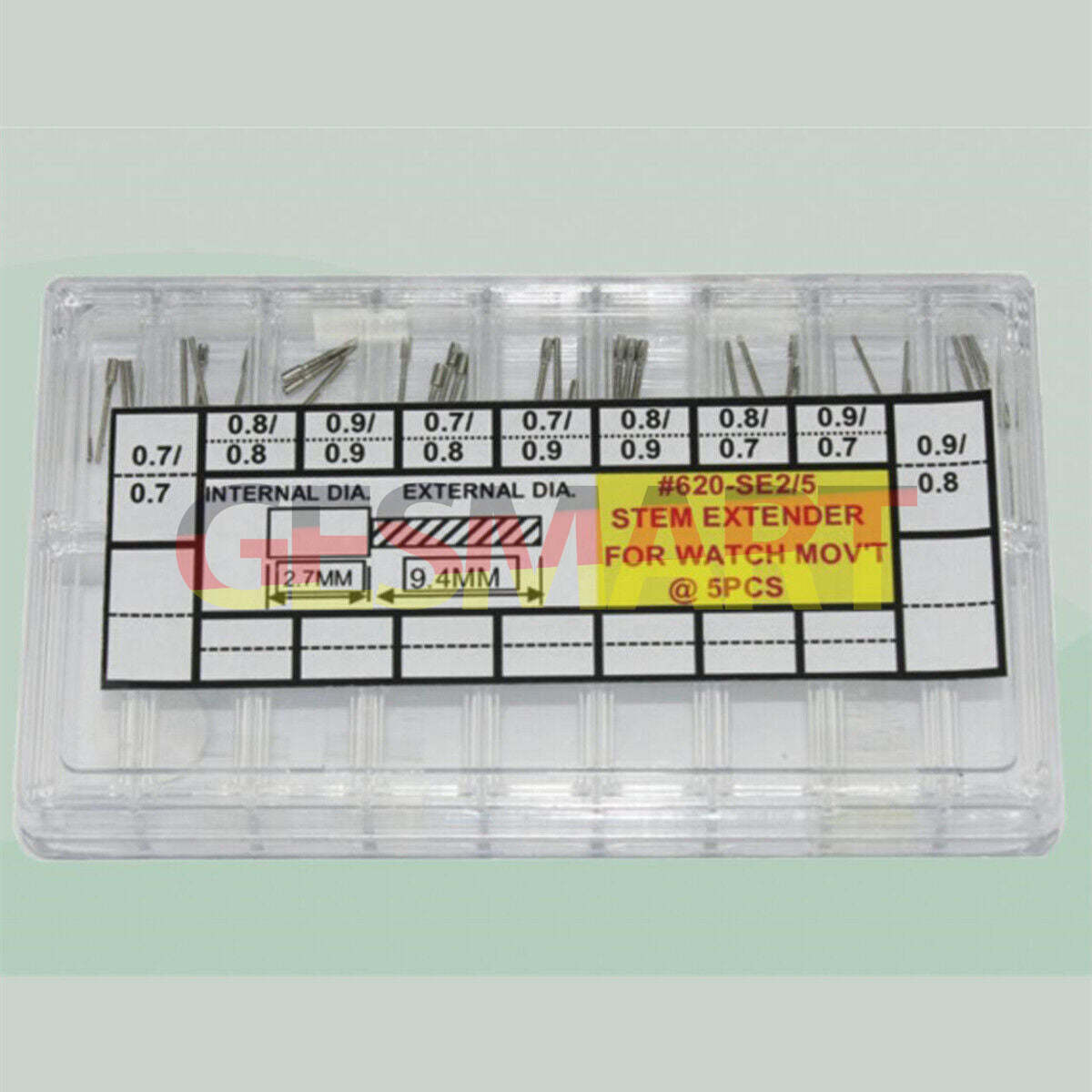 45pcs Swiss ETA watch stem extenders in 9 sizes for precise accessory replacement.