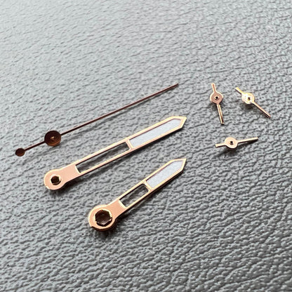 2 Sets Pack Rosé Goldene Umrandung Grüne Leuchtzeiger Uhr für VD53 VD54 VD57