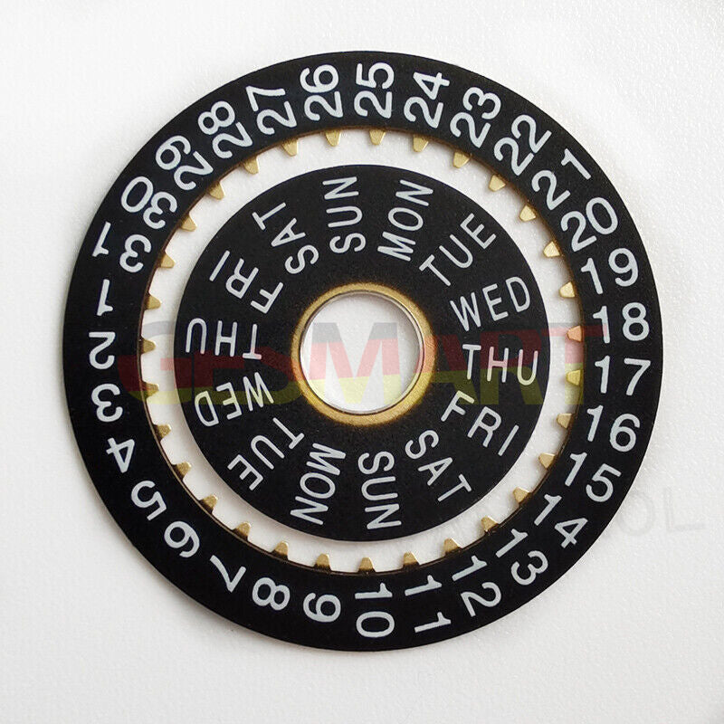 Pilot black date disk wheel with week indicator for China Made/ETA 7750 movement watch accessories.