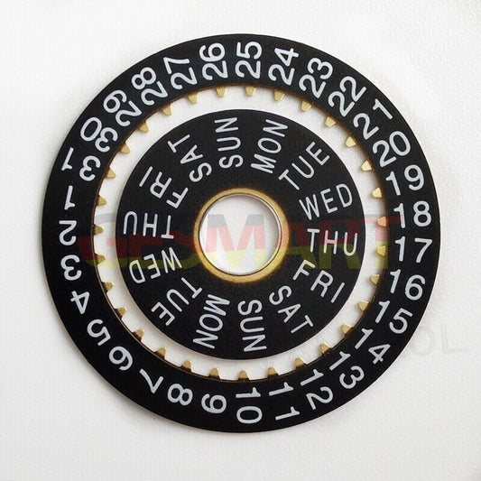 Pilot black date disk wheel with week indicator for China Made/ETA 7750 movement watch accessories.