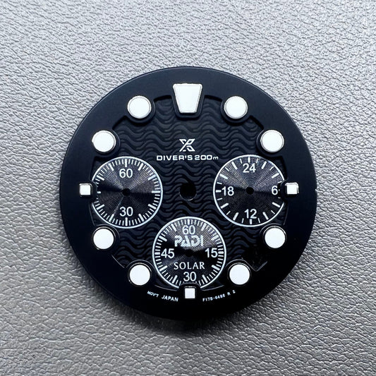 31mm black-green luminous watch dial with single calendar, compatible with VD53 movement.