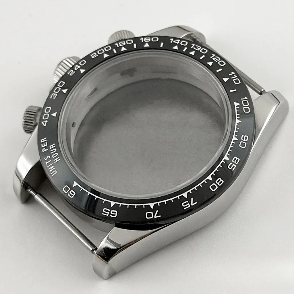 Daytona 40mm Mens Watch Steel Case for Daytona VK63 VK64 Case Fits 20mm Strap