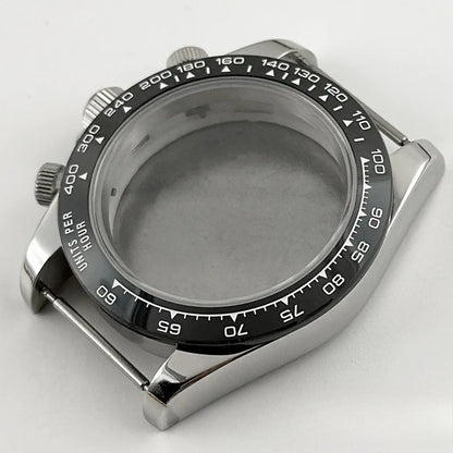 Daytona 40mm Mens Watch Steel Case for Daytona VK63 VK64 Case Fits 20mm Strap
