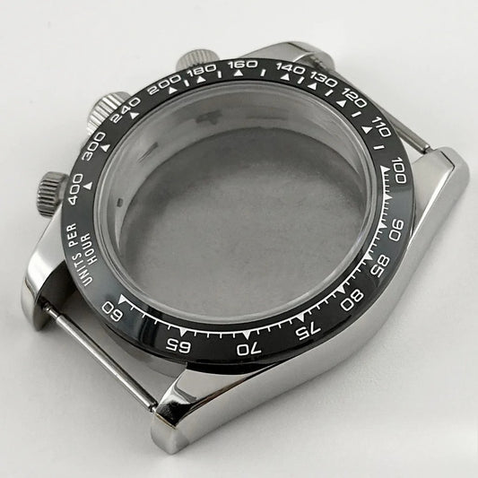 Daytona 40mm Mens Watch Steel Case for Daytona VK63 VK64 Case Fits 20mm Strap