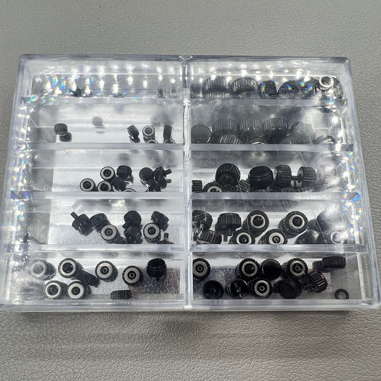 100 PIECES Steel Stainless Different Sizes 3.0-8.0mm Watch Crowns
