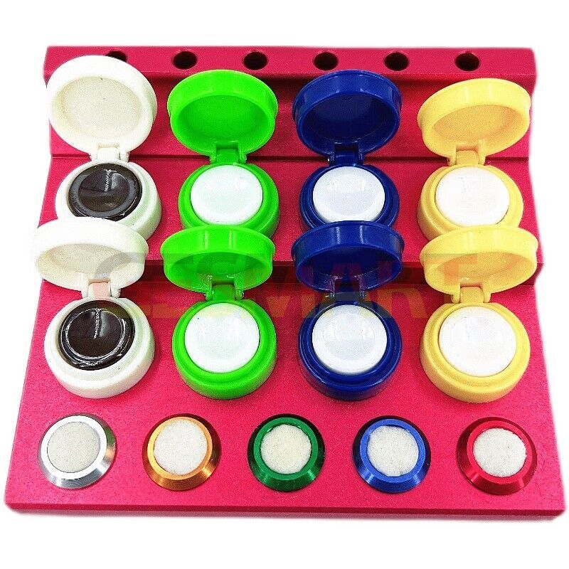 Die-cast alloy oil cup stand with 8 containers for watch repair - model 30180.