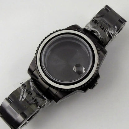 40mm Sapphire Glass Black PVD Watch Case fit NH35 NH36 Miyota 8215 2813 ETA2824