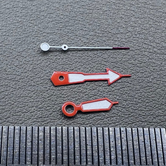 Arrow Shape Red Pointed Orange Trim Watch Hands Fit for NH35 NH36 NH38 NH39 NH34