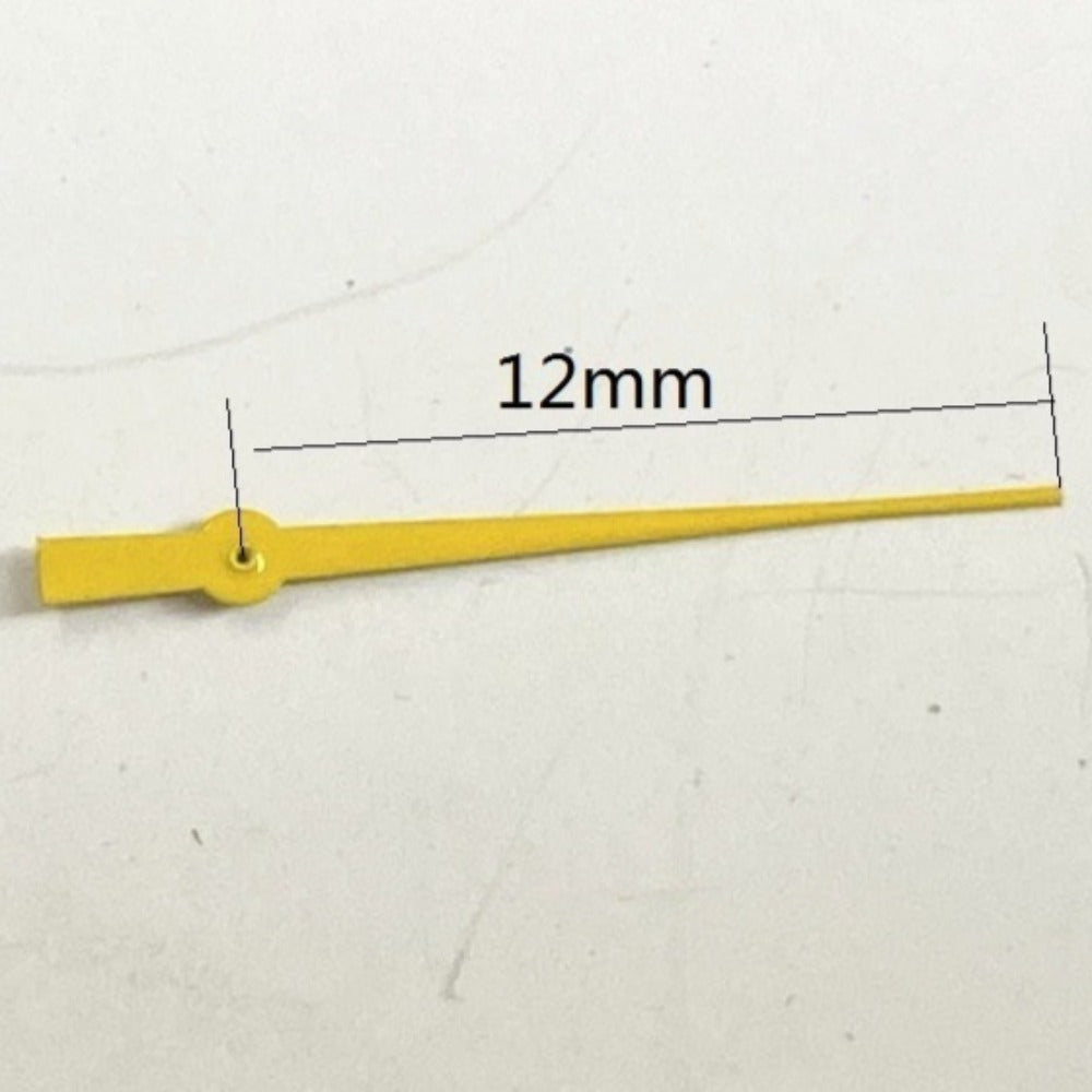 Set of 3 yellow 12mm small second hands for Miyota OS10 OS20 OS30 watch movements.