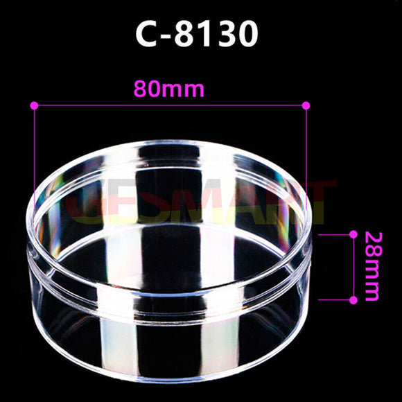 10pcs 80x28mm Round Transparent PS Toolbox Container Storage Case Lid&Base Box