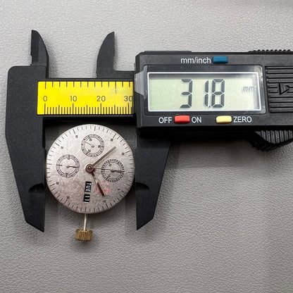 China 7750 automatic chronograph movement with date, day, and small second at 9 o'clock for watch accessories.
