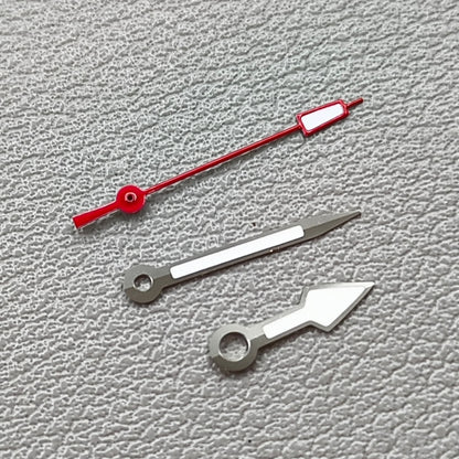 Silver Trim Green Lume Arrow Shape Red Second Hand Watch Hands for NH35 NH36