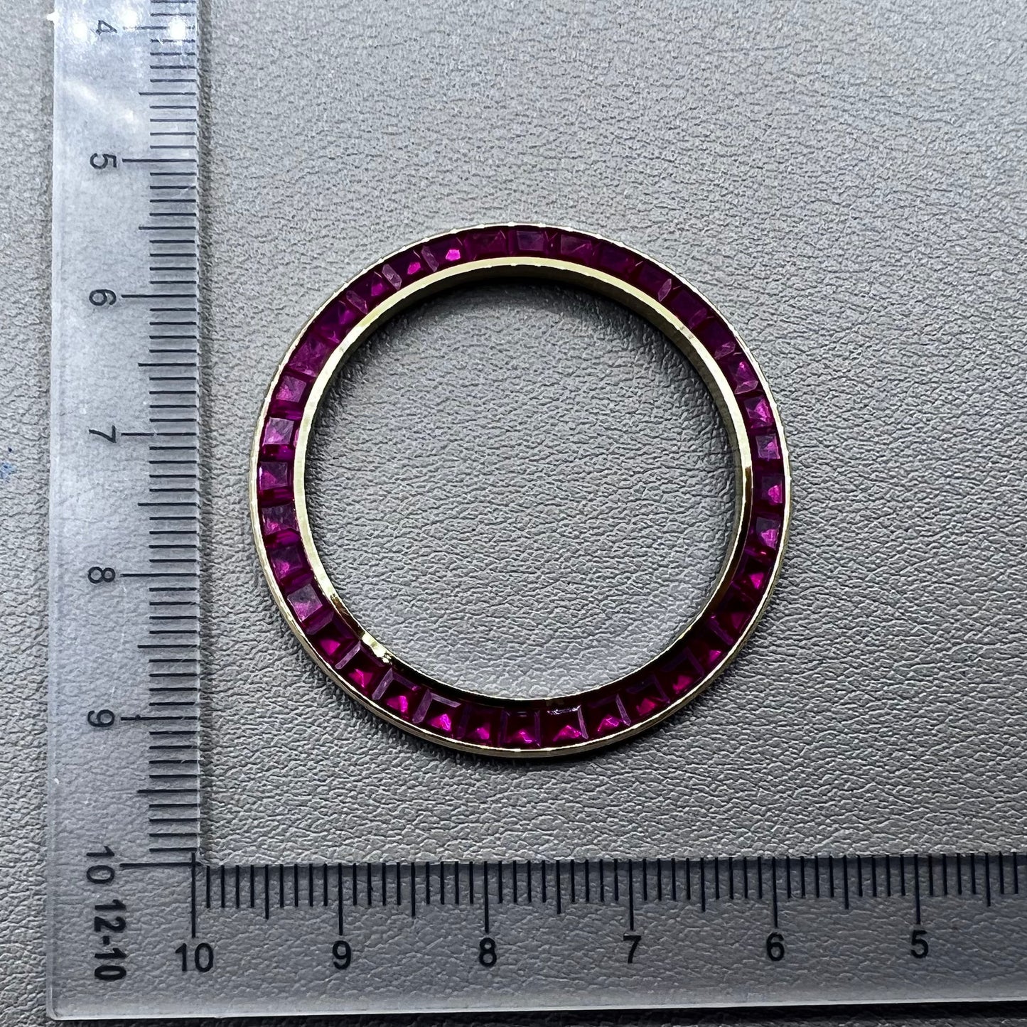 Inclined Pink Watch Bezel Daytona T-Shaped Square Moissanite Golden Base