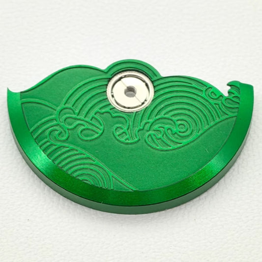 Green modified auspicious cloud rotor oscillating weight for NH35 NH36 watch movements, precision upgrade.
