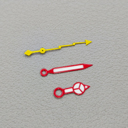 2 Sets Lightning Second Hand Lume Red Trim Watch Hands for NH35 NH36 SKX007 SBBN
