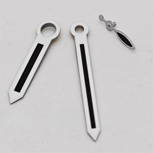 White Trim Black Painted Lume Watch Hands Set for ETA6497 6498 ST3600 ST3620