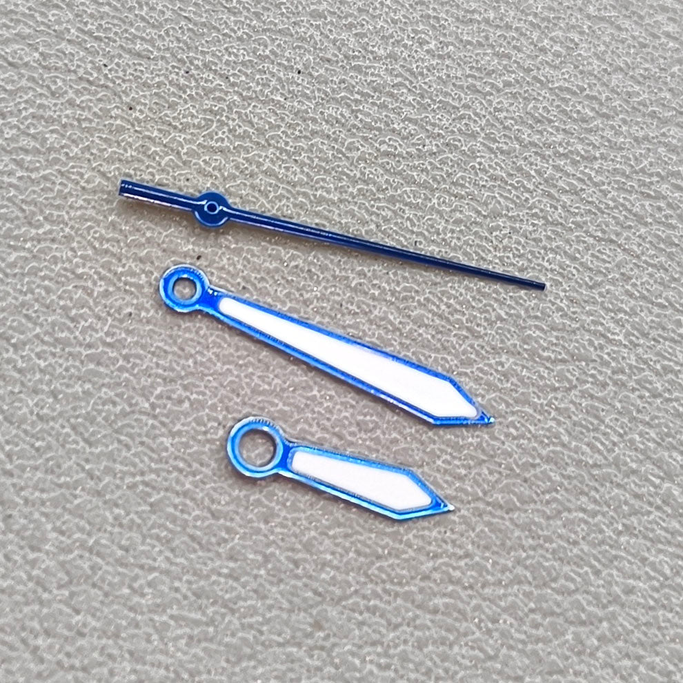 2 Sets/Pack 13mm Blue Trim Watch Hands for China Made 7120 Mechanical Movement