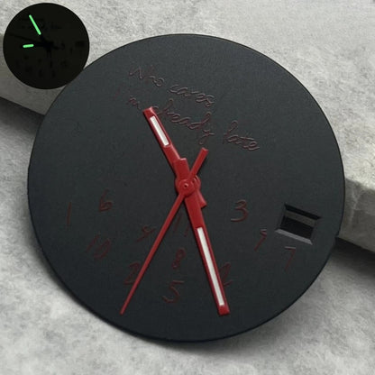 Modified 28.5mm DIY Watch Dial Fits NH35/NH36/4R/7S Who Cares Lt's Already Late