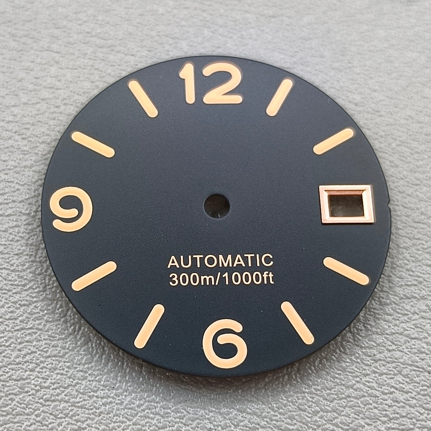 28.5mm Watch Dial Orange Font Black Fit for NH35 NH36 Yellow Lume 300m