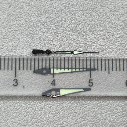 2 Sets Black Trim Arrow Shape Green Luminous Watch Hands for ISA 2331