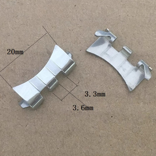 20x3.3x3.6mm Silver S/S Curved End Links Spring Bars Bracelet Watch Band Strap#79
